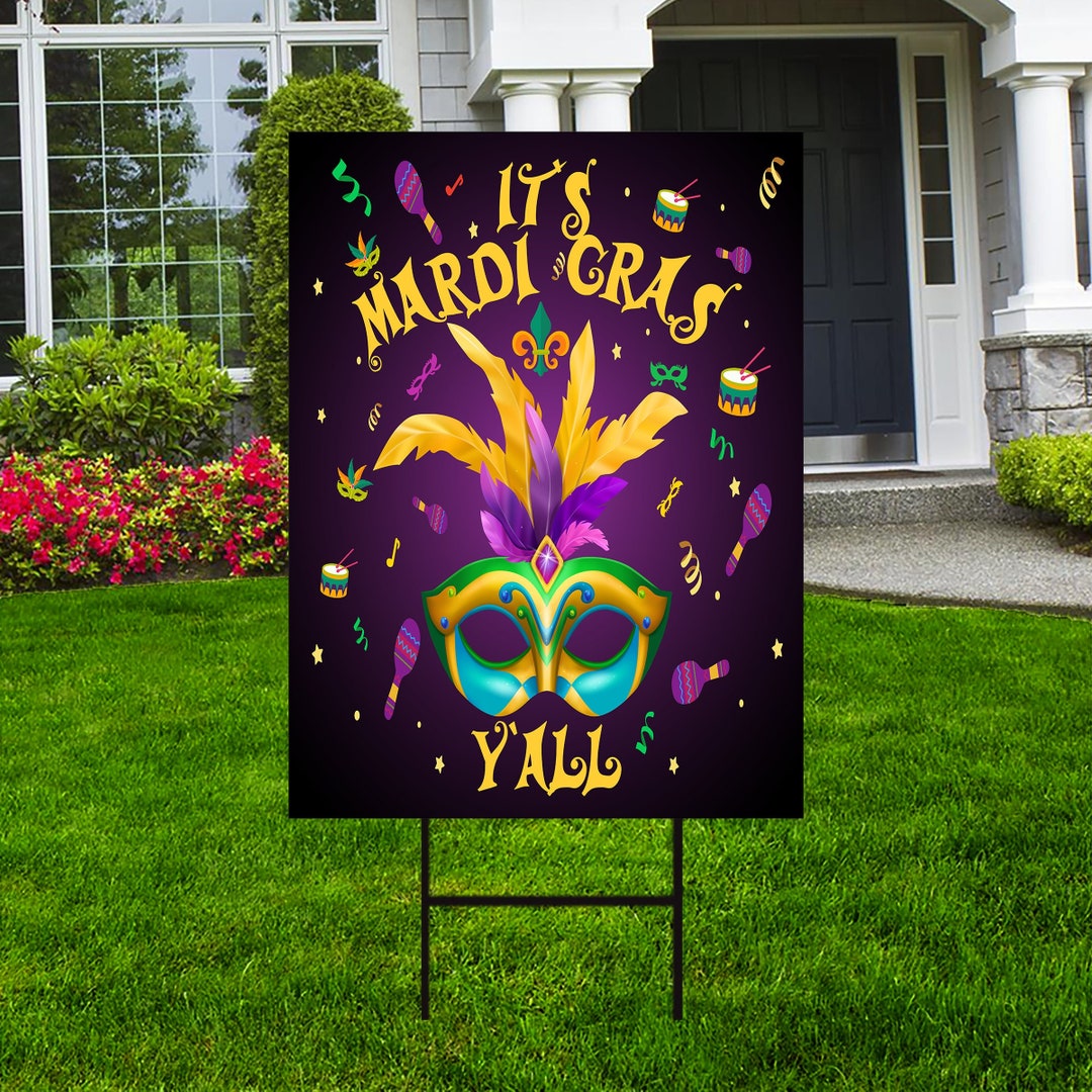 mardi gras yard sign