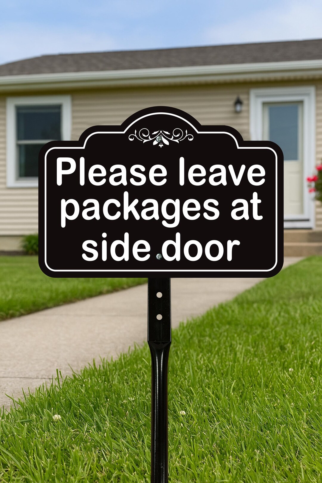 Please Leave Packages at Side Door Yard Sign With 16" Stake, Rust-free ...
