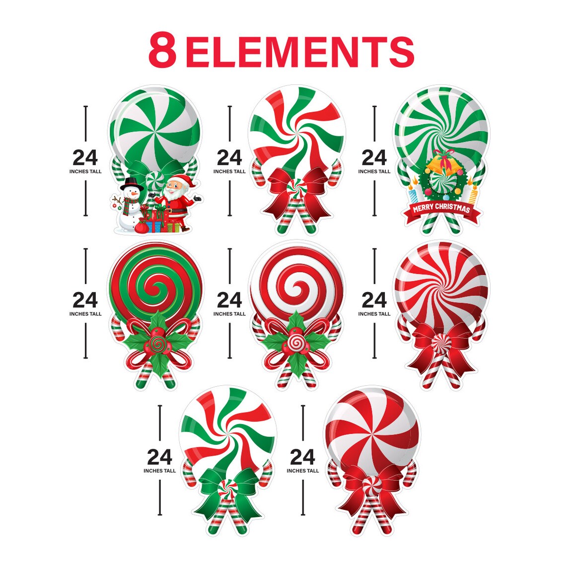 Christmas Peppermint Yard Sign Cutouts Christmas Candy Theme - Etsy