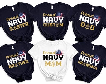 Proud U.S. Navy Family Shirt, Personalized Military Family Shirt, Boot Camp Graduation Tee, Proud Navy Mom Shirt, Military Gifts