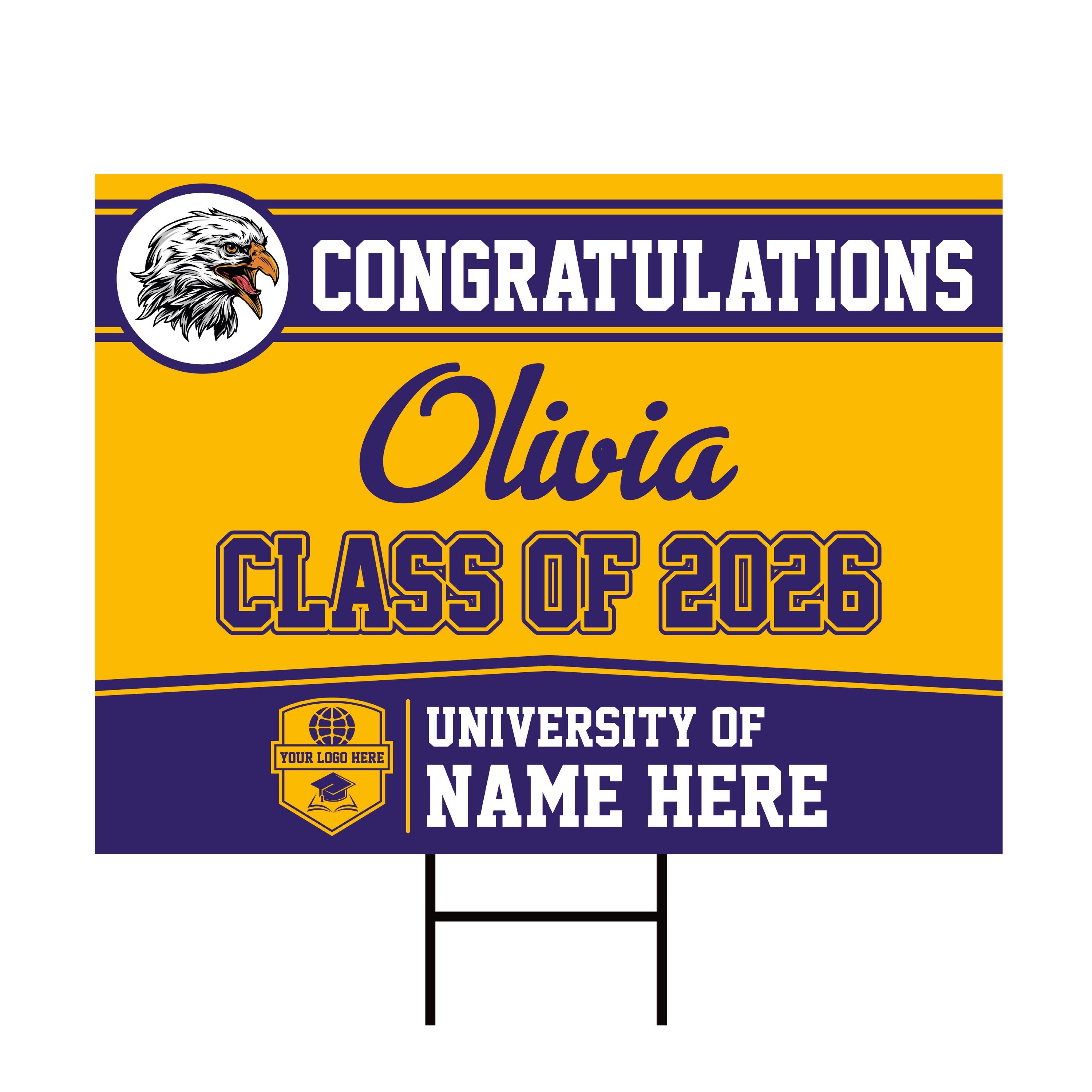 Personalized Graduation Yard Sign 2026 - Coroplast Grad Sign Class of ...