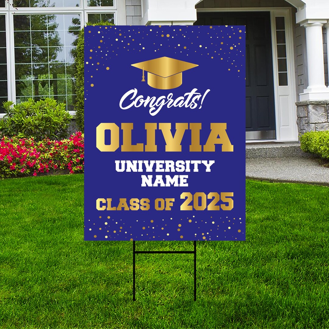 Personalized Graduation Yard Sign 2025 - Coroplast Grad Sign Class of ...