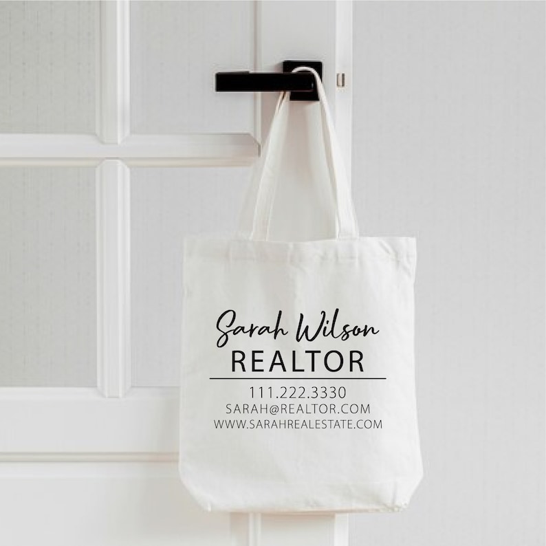 Custom Realtor Tote Bag, Personalized Business Tote Bag, Custom Real Estate Agent Gift, Tote Bag With Logo, Promotional Tote Bag, Reusable image 10