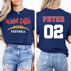 Custom Football Mascot Shirt, Personalized Team Spirit Tee, Football Mom Shirt, Customized Game Day Shirt, Unisex Shirt, Front Back