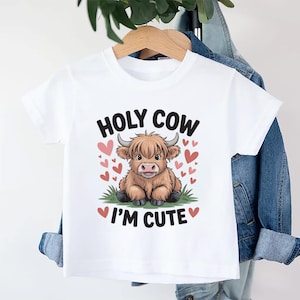Holy Cow I’m Cute Baby Shirt, Baby Bodysuit, Toddler Sweatshirt - Funny Cow Baby Outfit, Cute Farm Baby Gift, Country Style Look