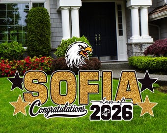 Personalized Graduation Yard Sign Letters 18", Custom Graduation Yard Cutouts Congratulations Grad 2026 Yard Décor With Metal Stakes
