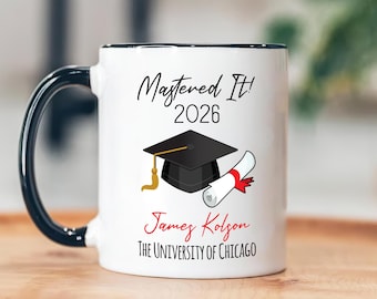 Taza personalizada de graduación 2026, regalo de graduación, nombre personalizado, académico universitario, regalo de licenciatura, maestría o grado, médico, enfermero o ingeniero.