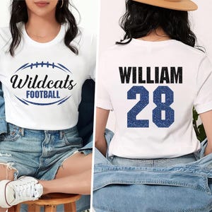 Custom Football Mascot Shirt, Personalized Team Spirit Tee, Football Mom Shirt, Customized Game Day Shirt, Unisex Shirt, Front Back