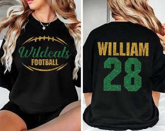Custom Football Mascot Shirt, Personalized Team Spirit Tee, Football Mom Shirt, Customized Game Day Shirt, Unisex Shirt, Front Back