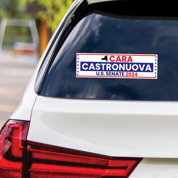 Cara Castronuova for U.S. Senate New York Sticker Vinyl Decal, Vote Castronuova US Senate Election 2024 Bumper Sticker Decal - 10" x 3"