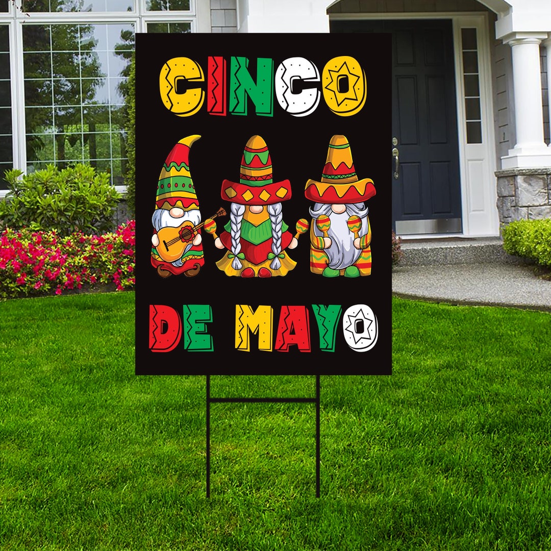 Cinco De Mayo Yard Sign Mexican Fiesta 5 De Mayo Lawn Sign Decoration