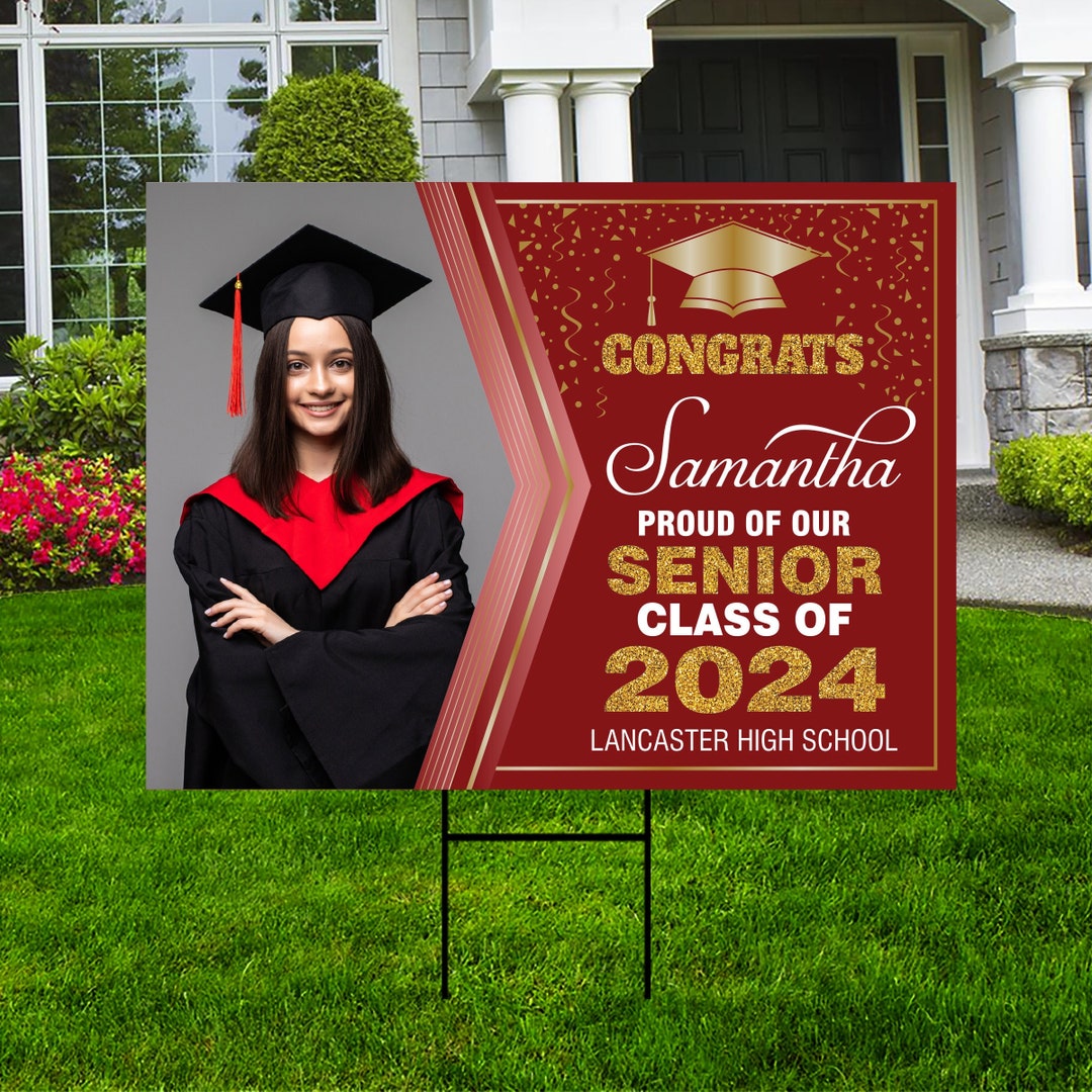 Personalized Graduation Yard Sign 2024 With Photo Grad Sign, Class of ...