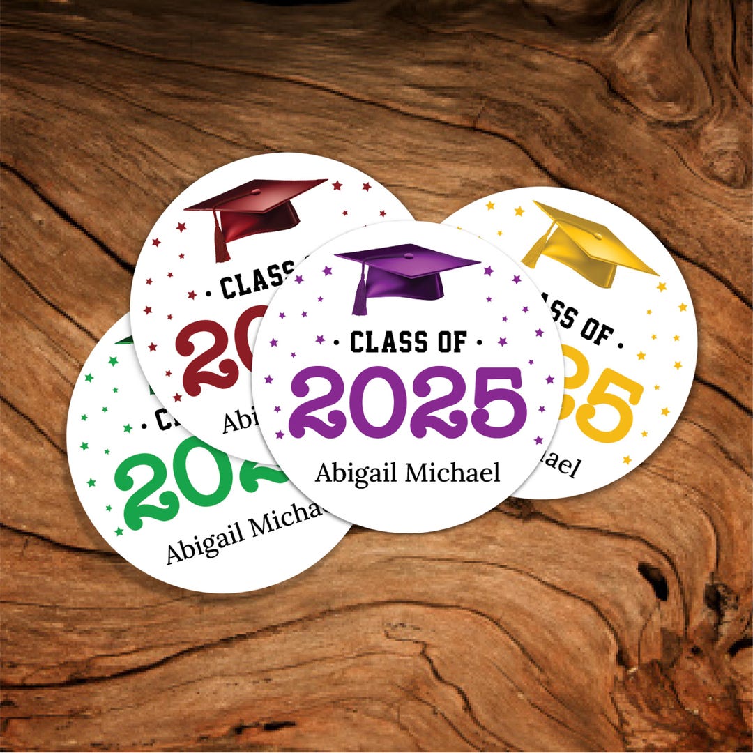 Personalized Graduation 2025 Stickers, Custom Class of 2025 Stickers ...