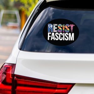 Resistance Vinyl Sticker, Resist Hate, Anti-Trump, Pro Women&#39;s Rights, Resist Racism Sticker, Resist Fascism Car Bumper Sticker, 6&quot; x 4.5&quot;