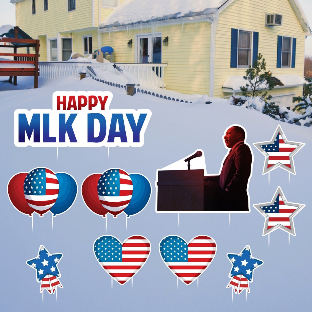 Happy MLK Day Yard Sign Cutouts Martin Luther King Jr Yard Cutout for MLK Day Decorations