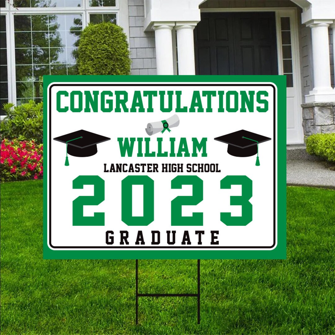 Custom Graduation Yard Sign 2023 Coroplast Grad Sign Class Etsy