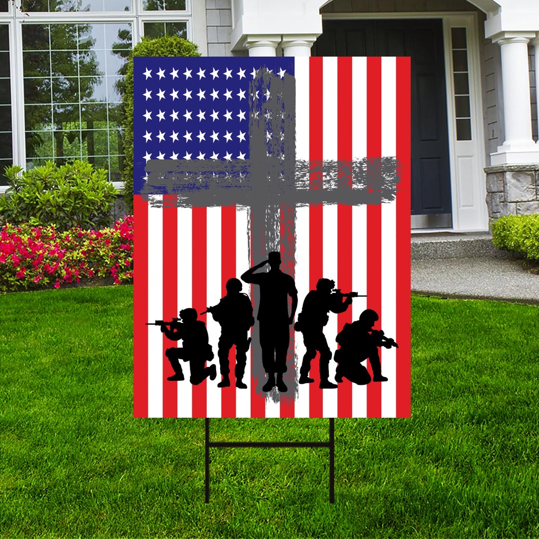 Memorial Day Yard Sign Coroplast Remember and Honor Our Etsy