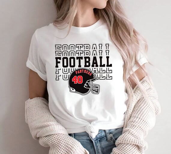 Custom Football Mom T-Shirt, Personalized Team Name & Number Shirt, Game Day Shirt, Customized Football Tee, Unisex Football Season T-Shirt