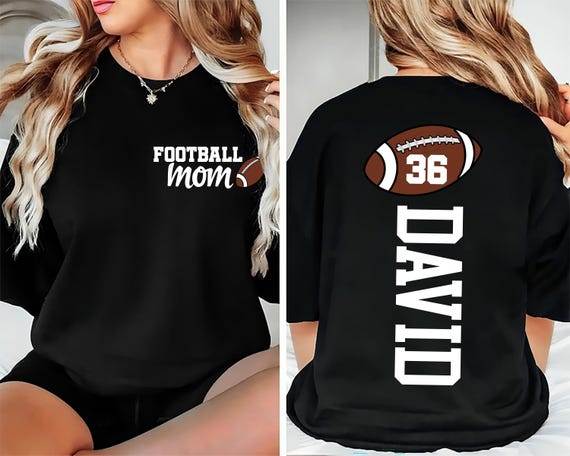 Football Mom Shirt With Kids Name & Jersey Number, Custom