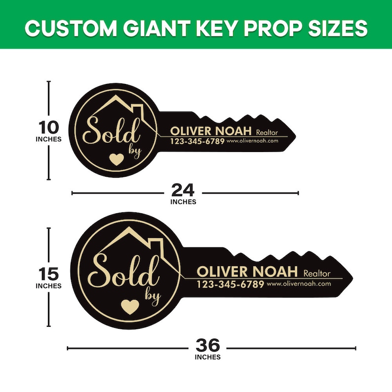 Personalized Real Estate Marketing Key Cutout Sign, Customized Realtor ...