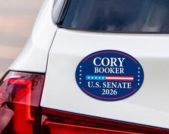 Aimant Cory Booker pour voiture du Sénat du New Jersey 2026 - Aimant Vote Cory Booker pour véhicule, Aimant Élections du Sénat du New Jersey 2026 - 6 x 4,5 pouces