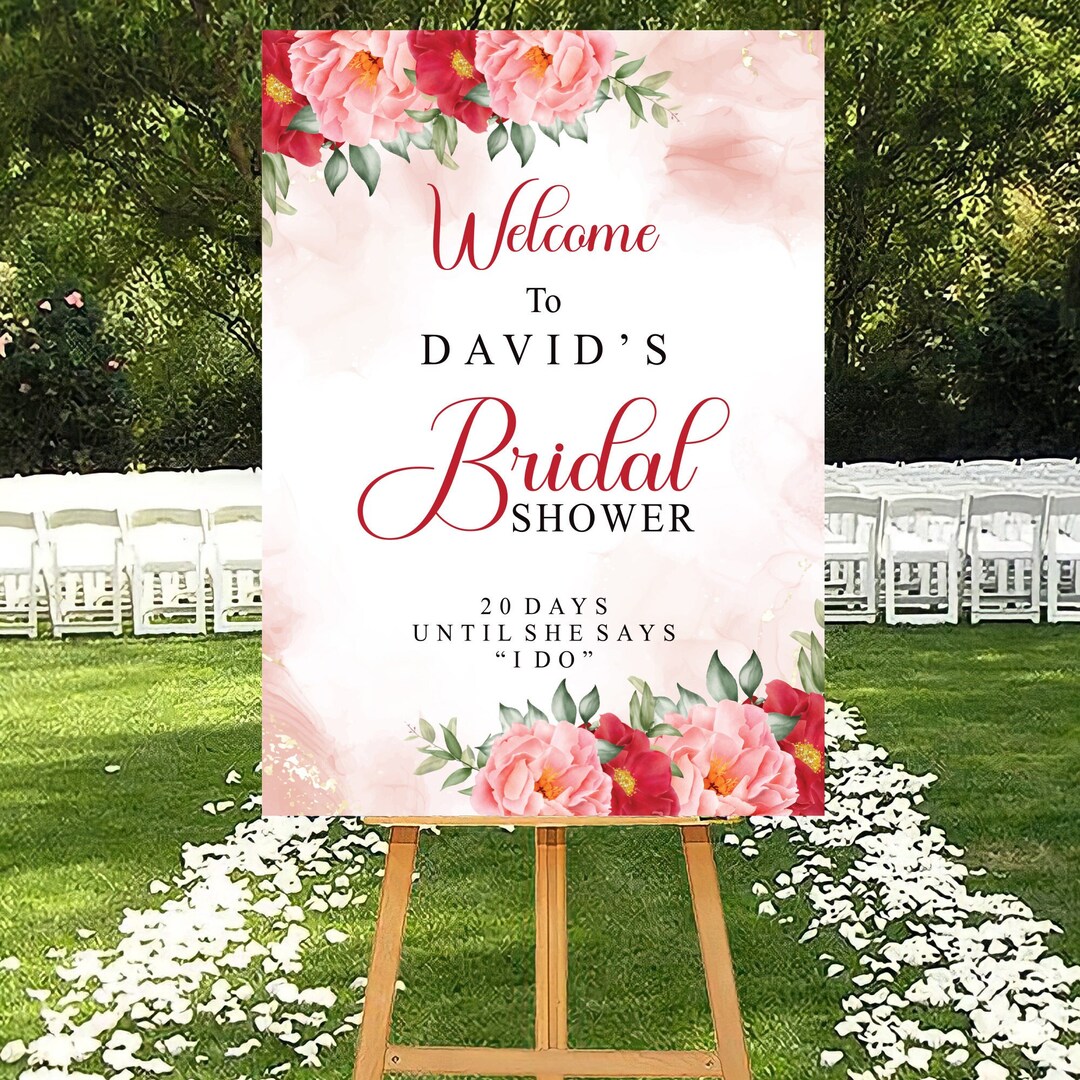 Custom Bridal Shower Foam Board Poster Sign Bridal Shower Etsy