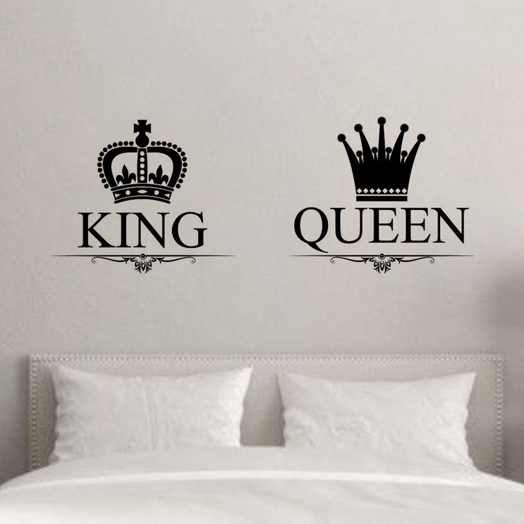 King and Queen Wall Decal King and Queen Wall Sticker King Etsy