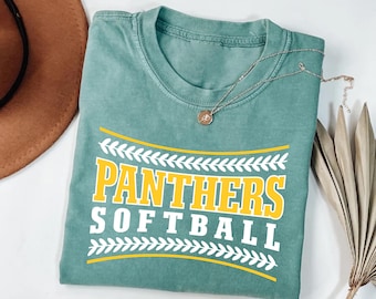 Custom Team Name Softball Shirt, Personalized Panthers Tee, Varsity Sports Graphic, Game Day Spirit Outfit, Gift for Softball Player