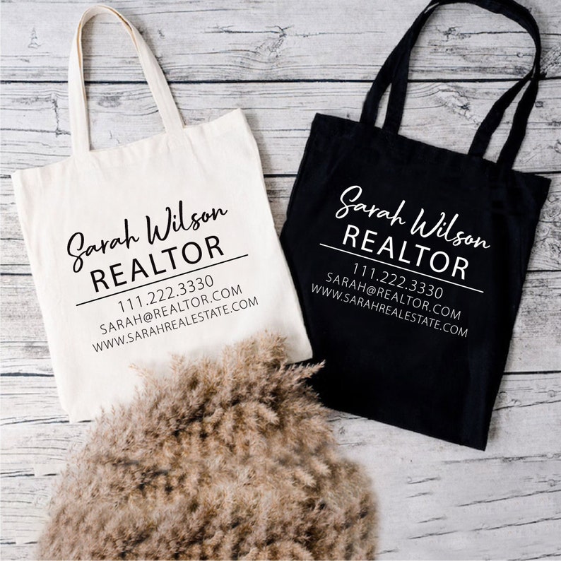 Custom Realtor Tote Bag, Personalized Business Tote Bag, Custom Real Estate Agent Gift, Tote Bag With Logo, Promotional Tote Bag, Reusable image 5