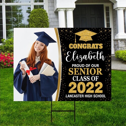Graduation Yard Sign 2022 With Photo / Class of 2022 / Grad Etsy