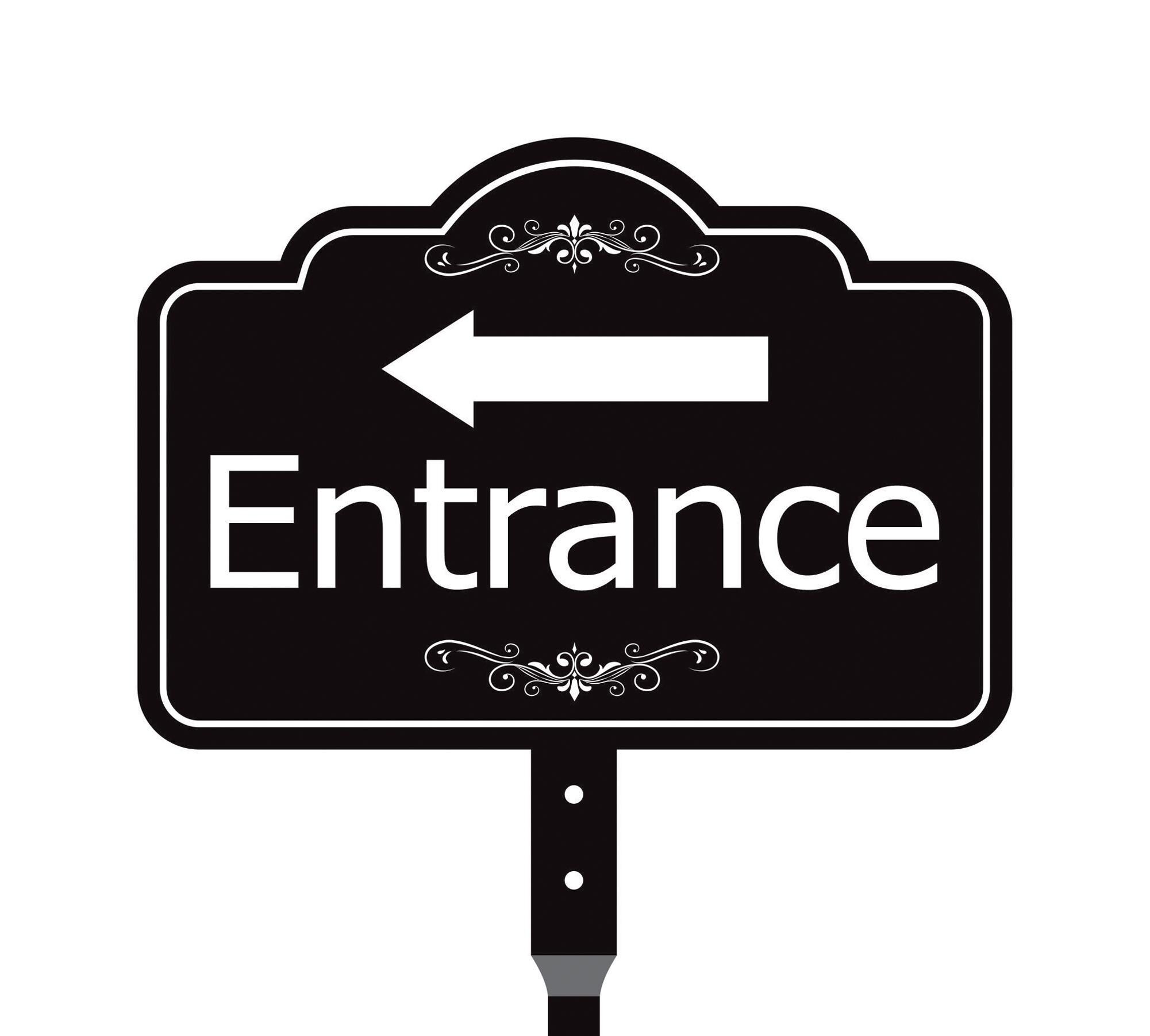 Small Entry Sign Entrance Yard Sign With Arrow and 16