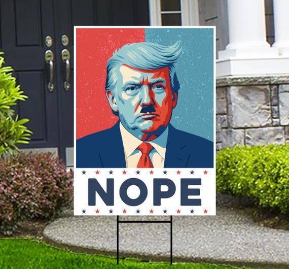 Resistance Nope To Fascism Yard Sign - Resist Hate Lawn Sign, Anti-Trump Sign, Resist Racism, Resist Fascism Yard Sign with Metal H-Stake