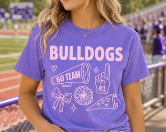 Personalized School Spirit Shirt, Custom School Mascot Team Name Tee, Cheerleader Game Day Top, Pep Rally Outfit, Gift for Sports Mom