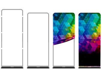 Custom Tension Fabric Banner Stand Double Sided Printing, Full Color Banner with Stand, Tension Fabric Display, Indoor and Outdoor