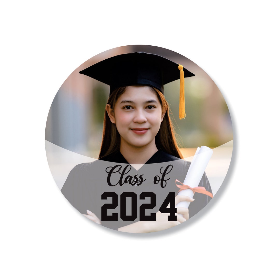 Personalized Photo Graduation 2024 Stickers, Custom Class of 2024