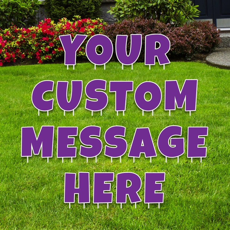 Custom Yard Sign Letters Personalized Printed Yard Letters Etsy
