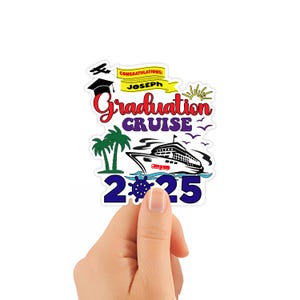 Custom Graduation 2025 Trip Cruise Door Magnet, Personalized Family Trip Cruise Magnet, High School College University Graduation Magnet