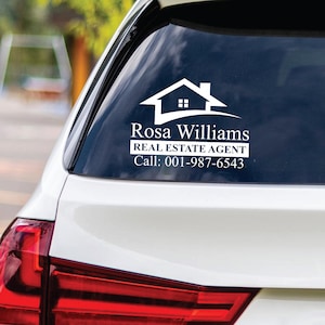 Custom Realtor Sticker Vinyl Decal - Personalized Realtor Vinyl Sticker, Real Estate Bumper Sticker, Real Estate Agent Decal - 6&quot; x 4.5&quot;