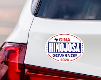 Gina Hinojosa For Texas Governor 2026 Car Magnet - Vote Gina Hinojosa Vehicle Magnet, Texas Governor Elections 2026 Magnet - 6" x 4.5"