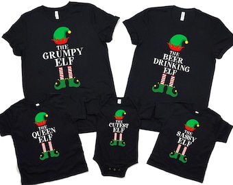 Christmas Elf T-Shirt Personalized, Christmas Elf Women V Neck Shirt, Custom Christmas Shirt For Kids, Unisex Christmas Matching Shirt