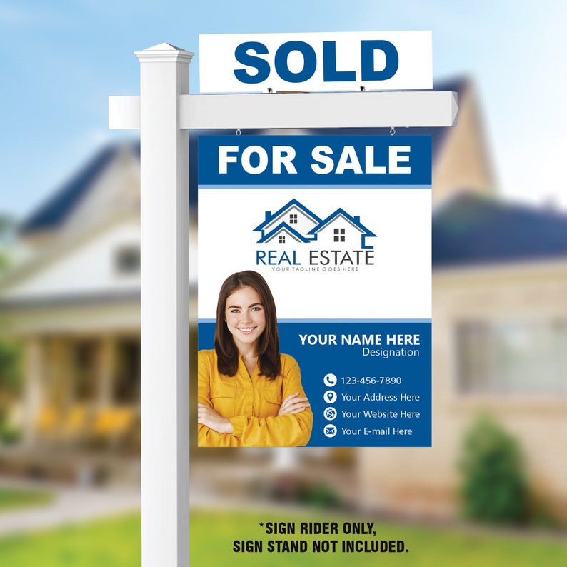 Custom Aluminum Real Estate Sign Panel & Rider - 18” X 24” Thick Sign ...
