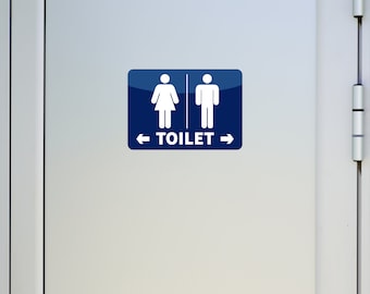 Set Plastic WC/Toilet/Bathroom/Washroom/Restroom Sign Door Wall Sticker Plate