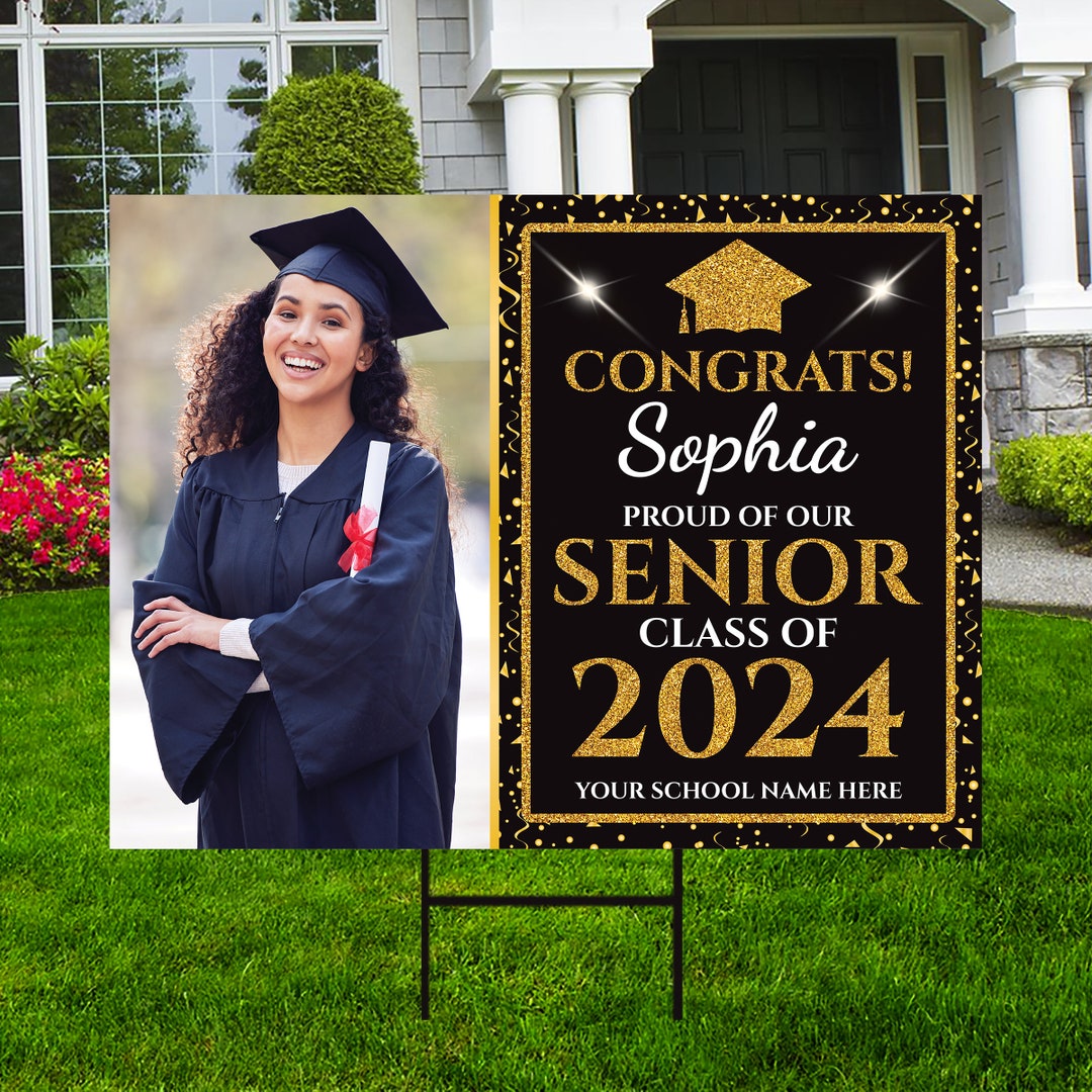 Personalized Graduation Yard Sign 2024 With Photo Grad Sign, Class of ...