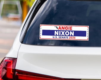 Pegatina de vinilo "Angie Nixon para el Senado de Florida 2026", Vote por Angie Nixon, Elecciones al Senado de Florida 2026, pegatina para parachoques, 25,4 x 7,6 cm.
