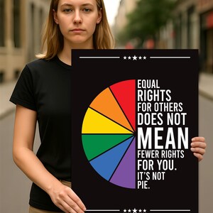 Equal Rights, No Kings In America Protest Sign, Anti-Trump Resistance, Political Activist Poster, Rally Sign, Resist Fascism Protest Poster image 4