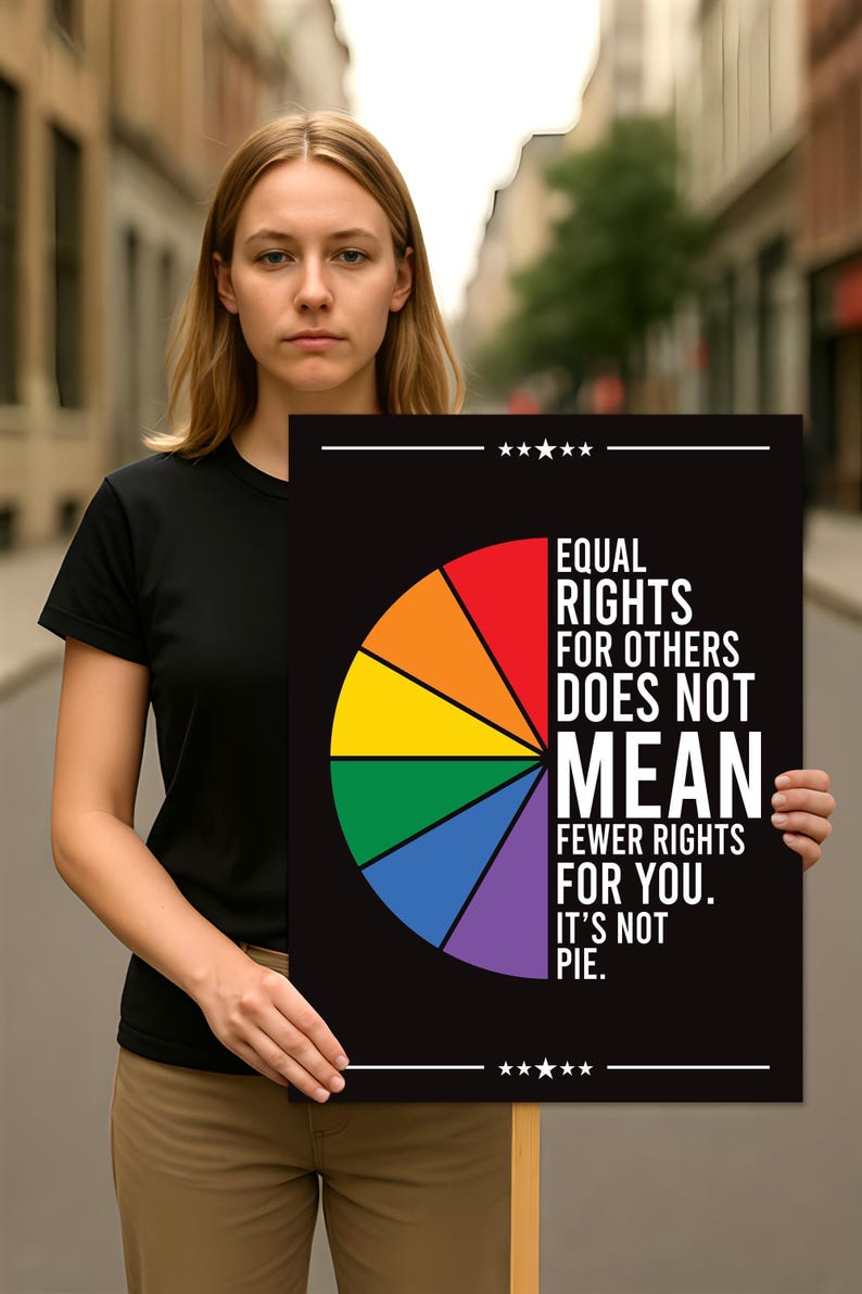 Equal Rights, No Kings In America Protest Sign, Anti-Trump Resistance, Political Activist Poster, Rally Sign, Resist Fascism Protest Poster image 4