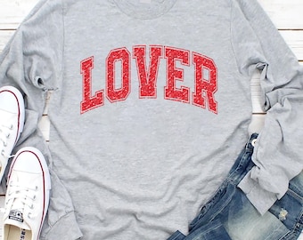 Lover Long Sleeve Shirt, Lover Valentines Tee, Cute Valentine Gift, Valentines Day Shirt, Valentine Lover Gifts, Love Aesthetic Shirt