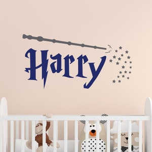 Personalized Wizard Name Wall Decal - Boys Room Custom Boys Name Wall Sticker - Wand Vinyl Decal Personalized Monogram