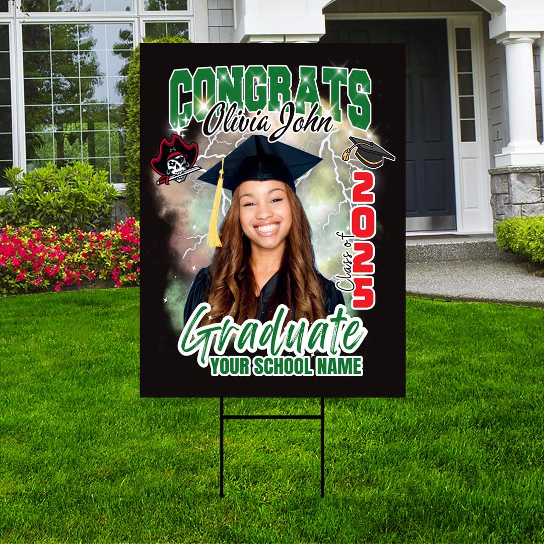 Personalized Graduation Yard Sign 2025 With Photo - Graduation Lawn ...