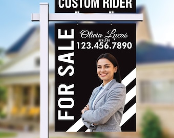 White on Black UNDER CONTRACT 6x24 REAL ESTATE RIDER SIGNS Buy 1 Get 1 FREE